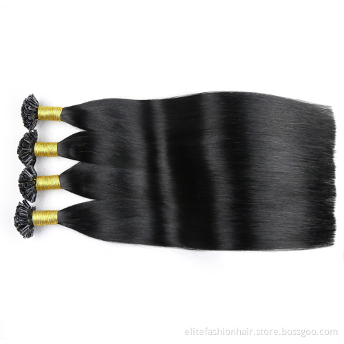 U Tip Hair Wholesale Raw Indian Kinky Curly Itip Keratin Bonds Flat U Remy Human Hair Extensions Micro Links Microlink